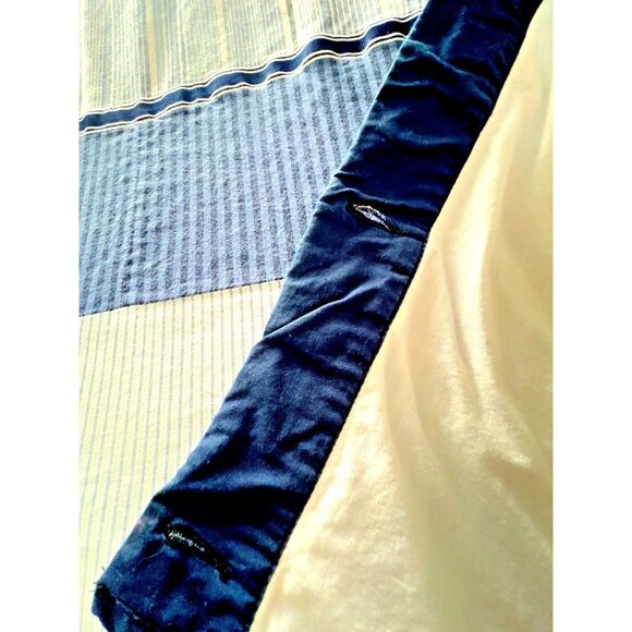 NAUTICA Shower Curtain 100% Cotton Patchwork Navy Blue Denim White 70" x 70" - Picture 9 of 12